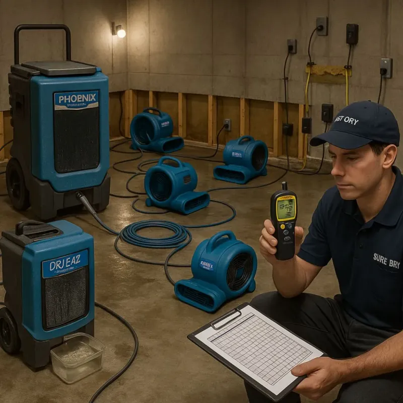 Structural Drying and Dehumidification process in Daytona Beach, FL